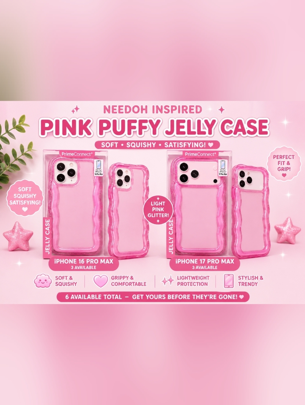 NeeDoh Inspired Jelly Case – Trendy Puffy Wavy Design 16+17 Pro Max